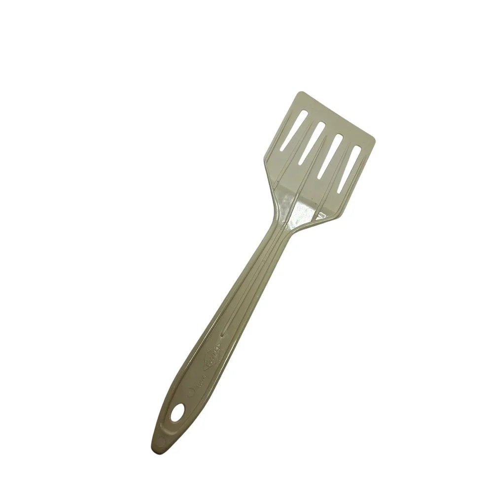 Vintage Clipper Slotted Spatula Turner Beige Tan Plastic Kitchen Utensil 7208